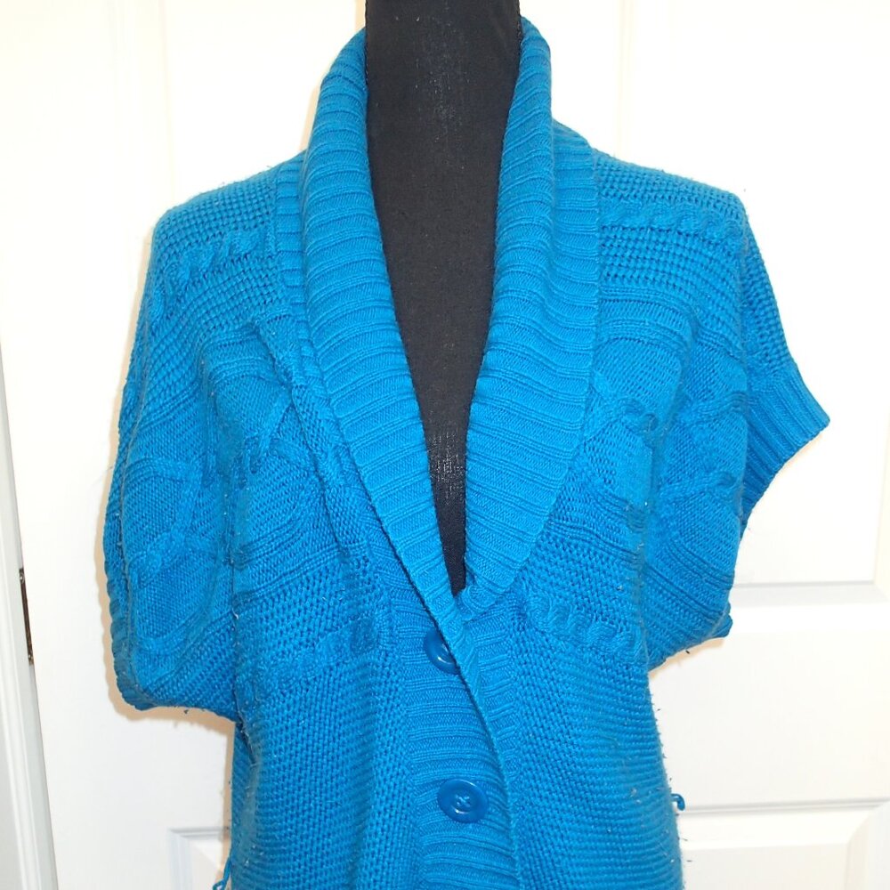 Faded Glory Women's Short Sleeve Blue Sweater Size Medium (8=10)